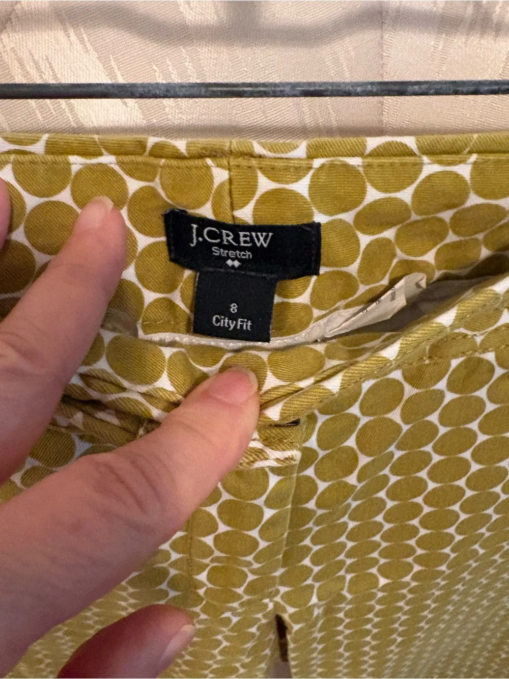 J. Crew Yellow Geometric Cropped Pants size 8 fashion show item city fit